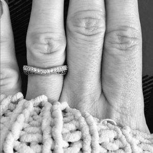 White and Black Diamond Wedding Band